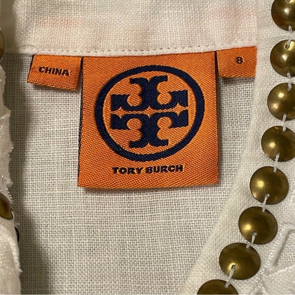 TORY BURCH Embellished Linen Tunic - Picture 6 of 8